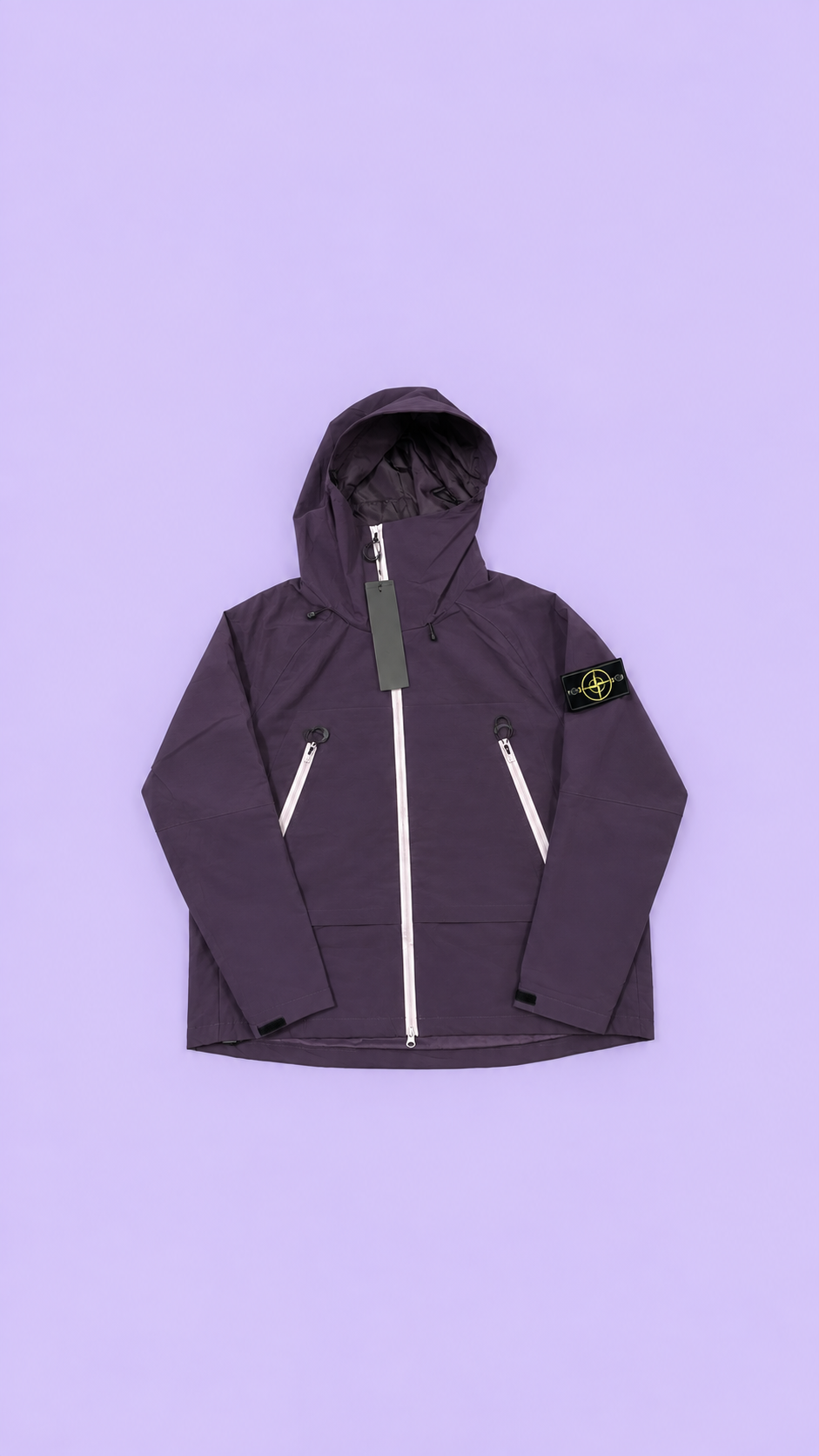 veste imperméable violette
